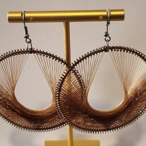 Brown And Tan Hoop Earrings